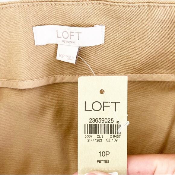 Ann Taylor Loft Tan Khaki Belted Skirt Sz 10P - Picture 4 of 5